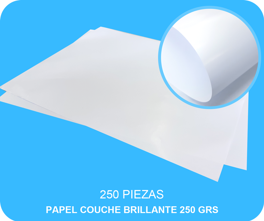 PAPEL COUCHE BRILLANTE 250 GRS