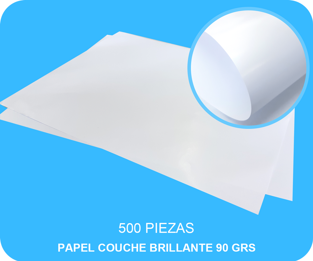 PAPEL COUCHE BRILLANTE 90 GRS