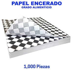 Papel Encerado Cuadros Negro