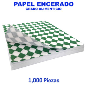 Papel Encerado Cuadros Verde