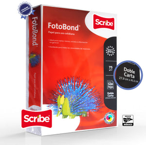 PAQUETE 500 HOJAS BOND BLANCO  75 GRS T/DOBLE CARTA FOTOBOND